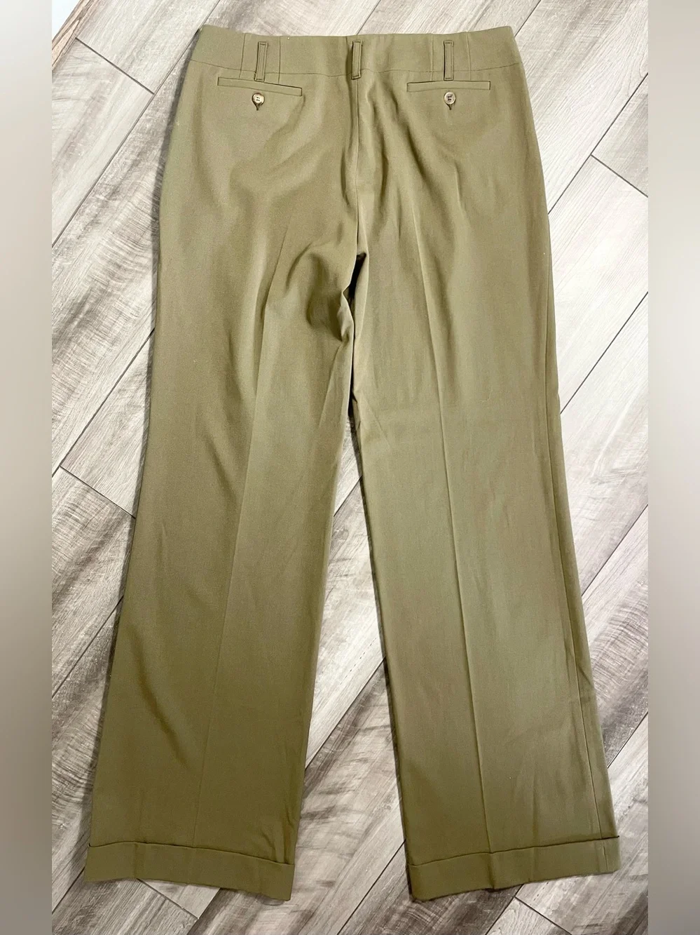 Michael Kors Olive Green Pleated Trousers. 10